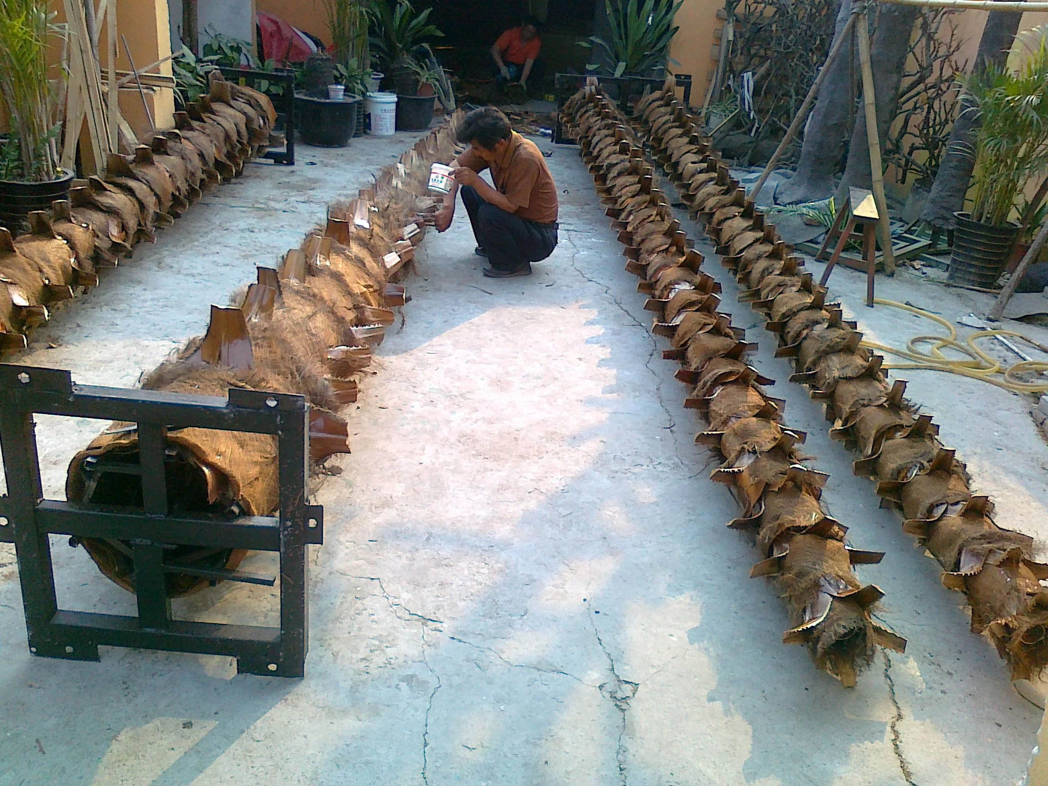 China Manufactory Outdoor Garden Decor Used Customised Artificial Phoenix Palm Trees With Fiberglass Trunks