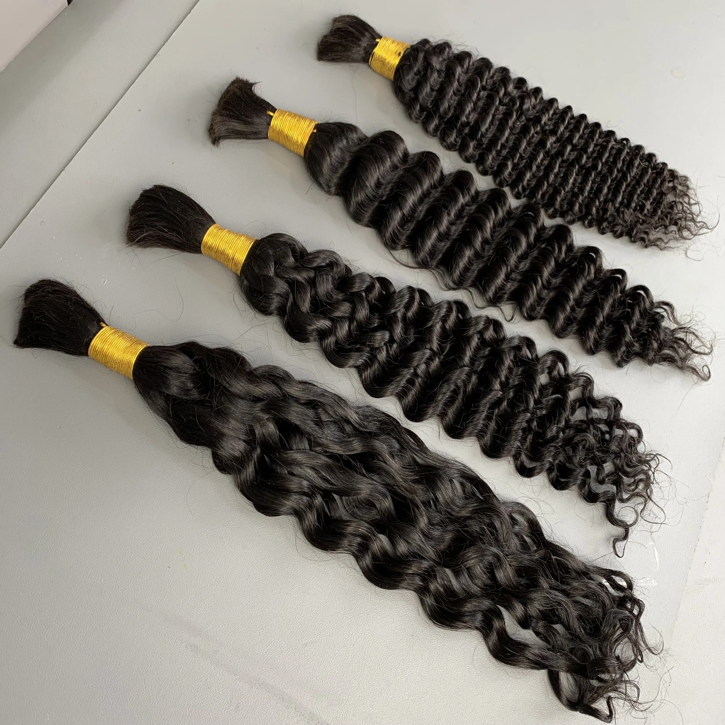 Бразильские натуральные волосы Remy объемные глубокая волна для плетения вьющиеся наращивания без Уточки вязаные косы