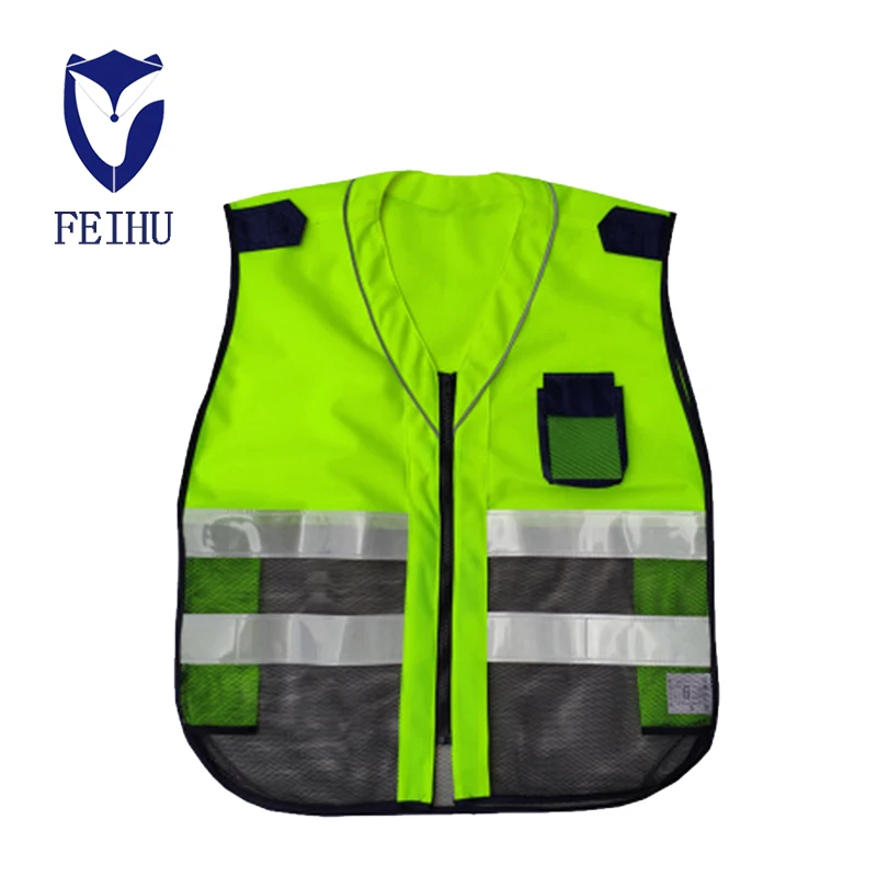 High visibility reflective vest security vest with multi function pockets