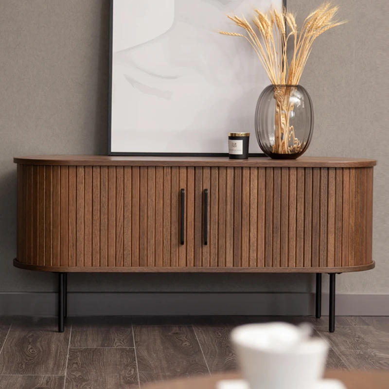 Luxury Nordic Home Customizable Modern Style Brown Console Tables Hand Carved Sideboard Buffet Cabinet