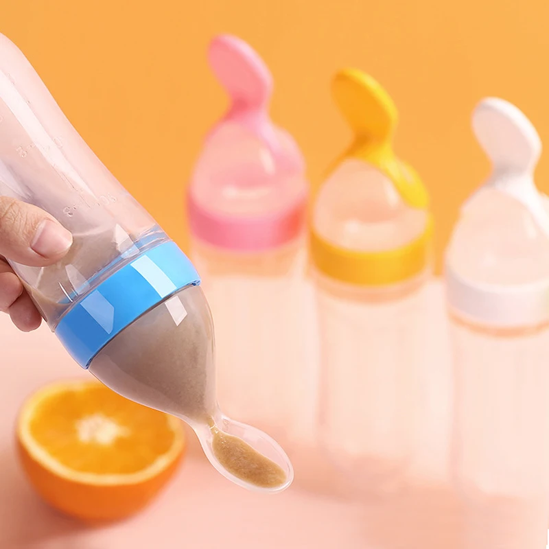 BPA free baby feeding spoon Silicone Squeeze Feeding Bottle for child fast delivery