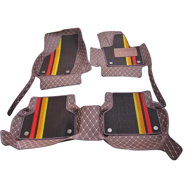 Custom Double Layer Car floor mats For Volvo XC90 7 Seats 2015-2022 16 17 18 19 20 21 Foot Carpet Interior Accessories