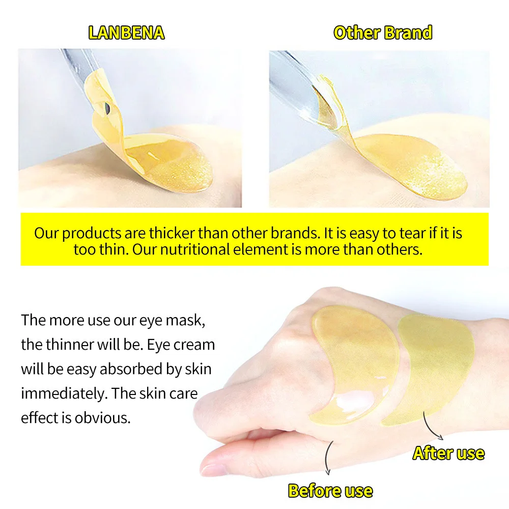 LANBENA hydrating gel eye pads moisturizing anti aging under eye gel pads  patches hyaluronic acid eye mask