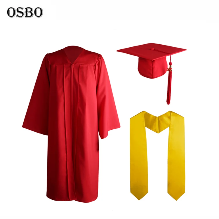 2019 красный оптовая продажа университетский академический колледж Выпускной платье набор с палантин