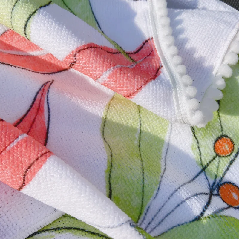 Print Microfiber Samoa Polynesian Bath Towel Custom Logo Tribal Wave Tattoo Pattern Ultra Soft Bath Cotton Towels for beach