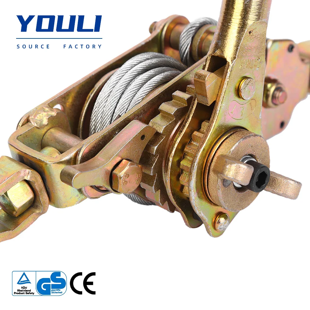 Boat Winch Puller Cable Hoist Winch Puller with 2 Hooks Ratchet Cable Puller
