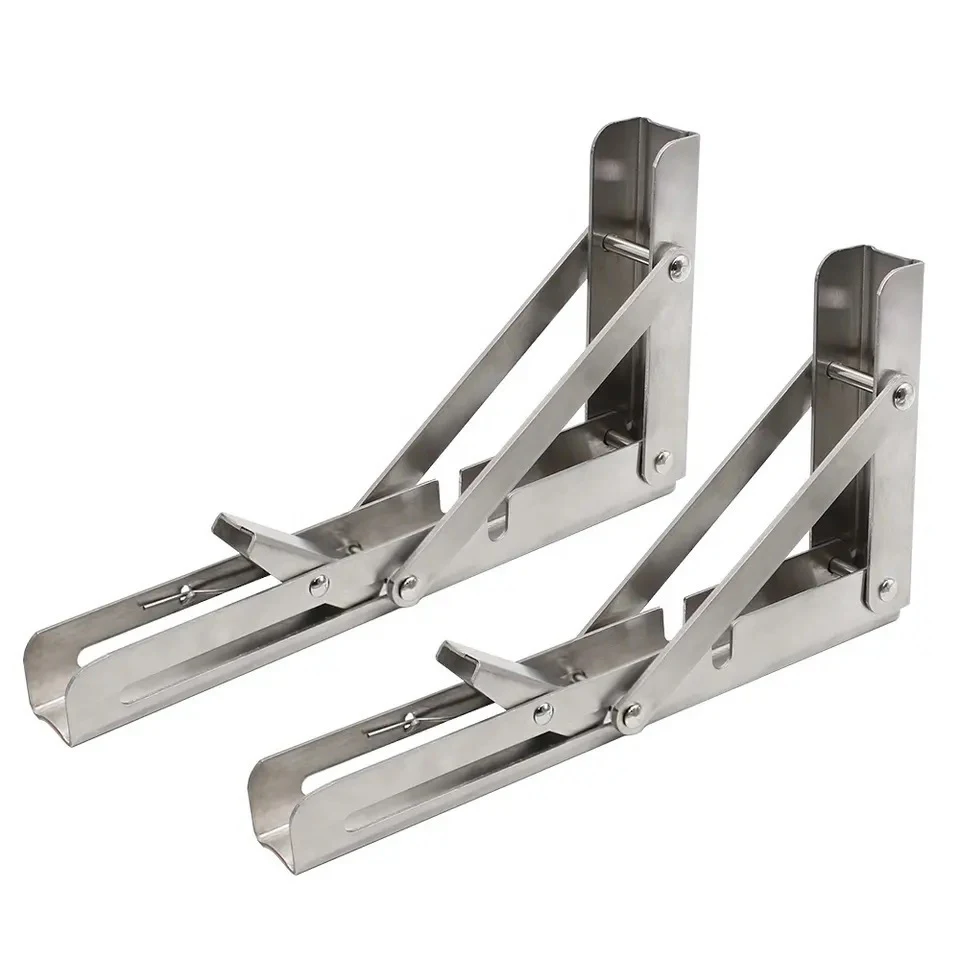 Furniture Hardware Floating Stainless Steel L Corner Shelf Bracket Mounting Folding Shelf Wall Bracket L Corner Bracket