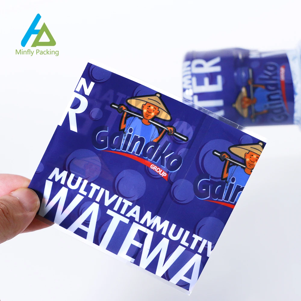 Minfly Digital Printing Custom Plastic PVC PET 5 Gallon Water Bucket Heat Shrink Seal Label for Bottle Cap
