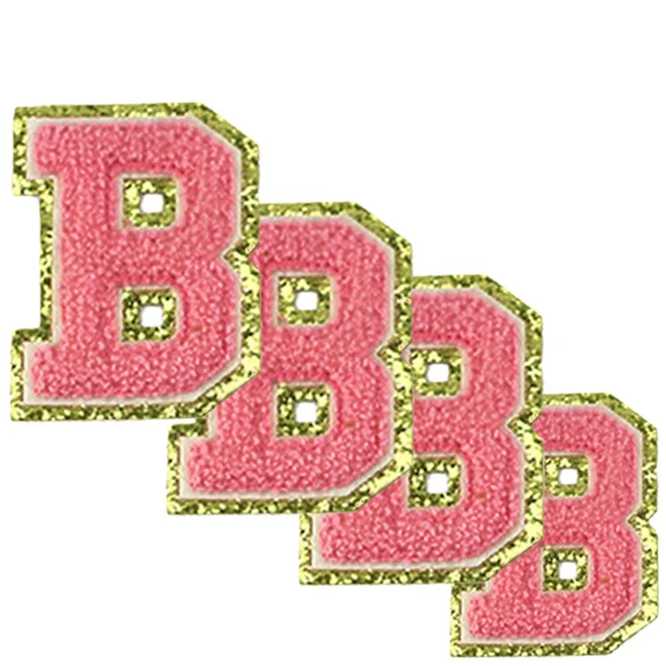 Clothing Accessories Appliques Letters Design Custom Delta Embroidered Chenille Patches Sewing Sequin for Western Trucker Hat