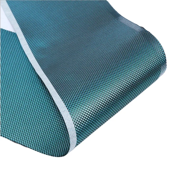blue twill carbon aramid hybrid fabric fiber cloth