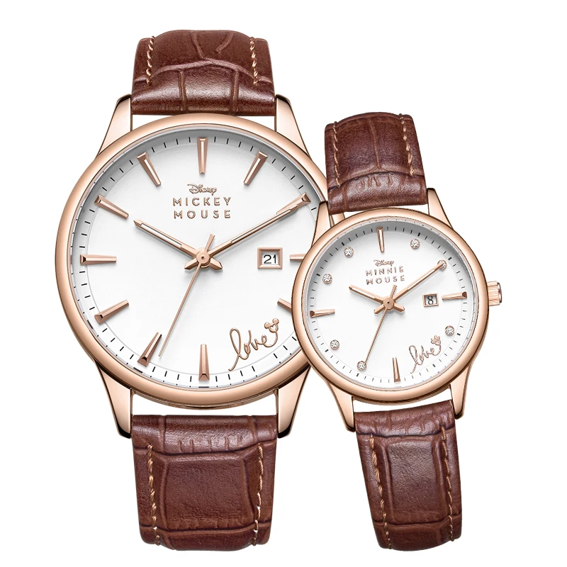 Factory Custom Classic Simple fashion wholesale Leather Waterproof couple Wristwatch lover luxury couple watch