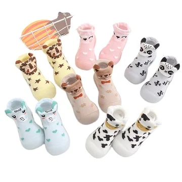 Wholesale Ins Hot Sale Soft Sole Non Slip Cotton Cute Animal Baby Toddler First Walking Sock Shoes for Girls Boys