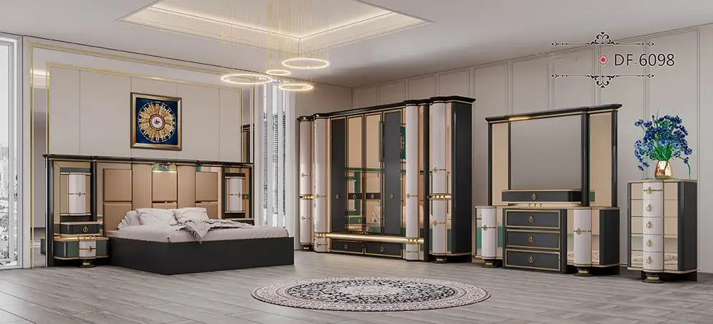 Modern Queen MDF Bedroom Sets Furniture Leather Headband  Full Bedroom Sets  Wooden Contemporary King Size Wood Full Luxury Bed