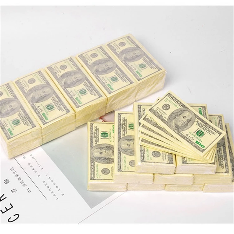 100$ Dollars Napkin US Dollar Bill Money Paper Towel Party Supply Disposable Napkins Personalised Paper Napkins Serviettes