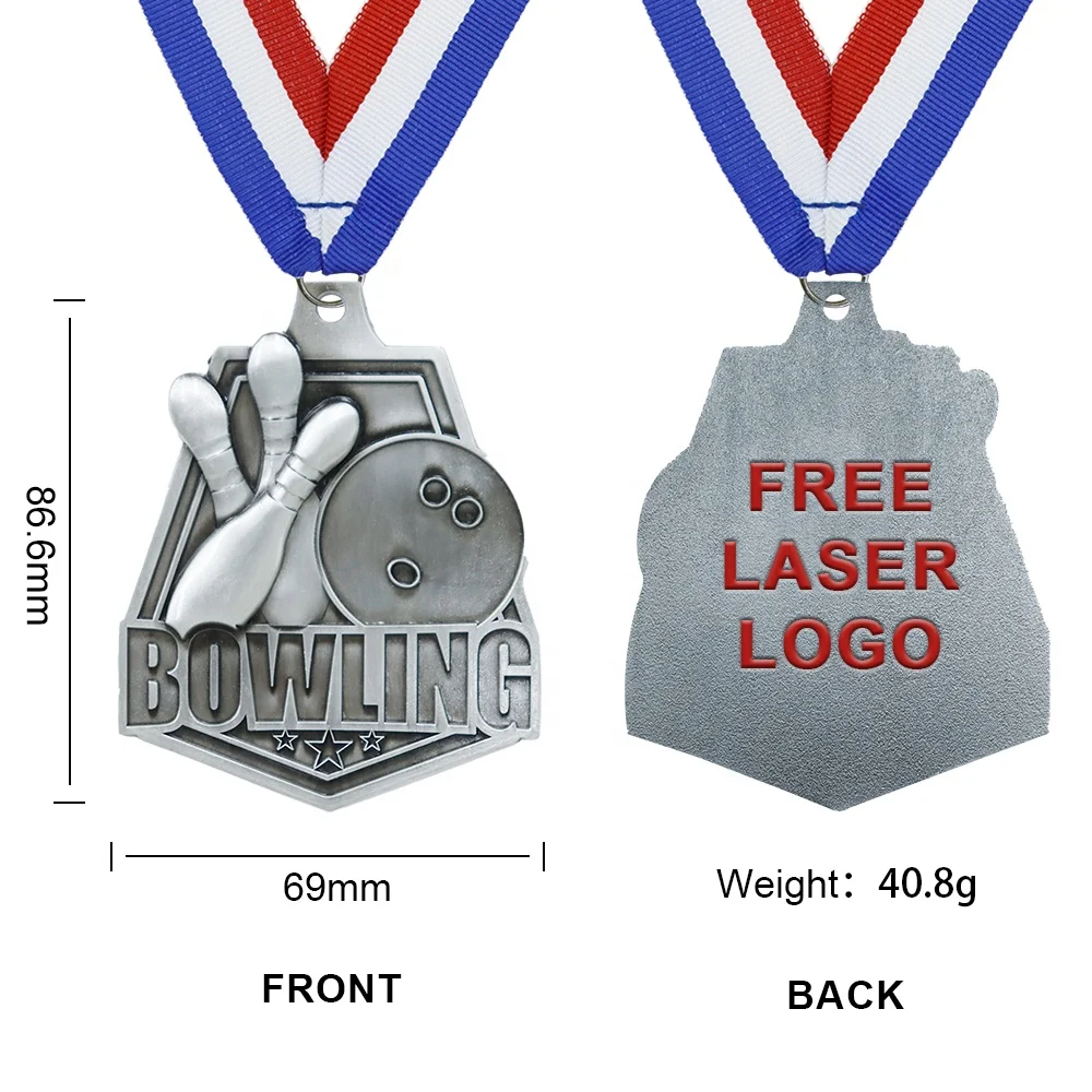 Wholesale Bowling Ball CHAMPIONS FINALIST Medals Blank Medal Sports Souvenir Zinc Alloy Sports Awards Metal Medal