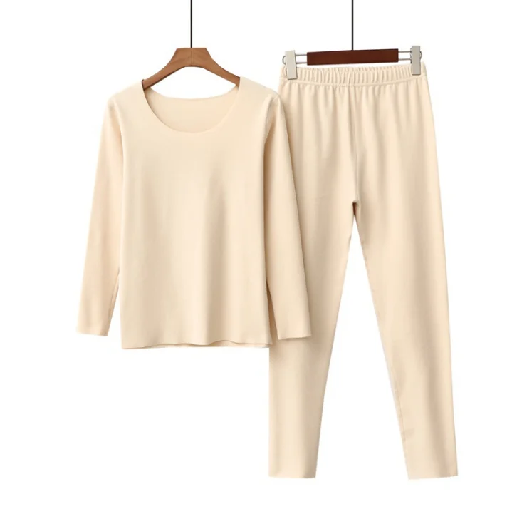
2021 Autumn And Winter New Fever Thermal Underwear Set Autumn Clothes Long Pants Ladies Pajamas Bottoming Shirt Wholesale 