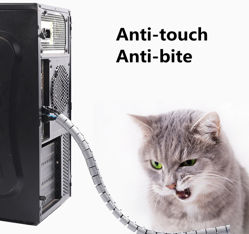 8MM Spiral Wrapping Sleeve High Quality PE Cable Wire Sleeves Spiral Cable Management