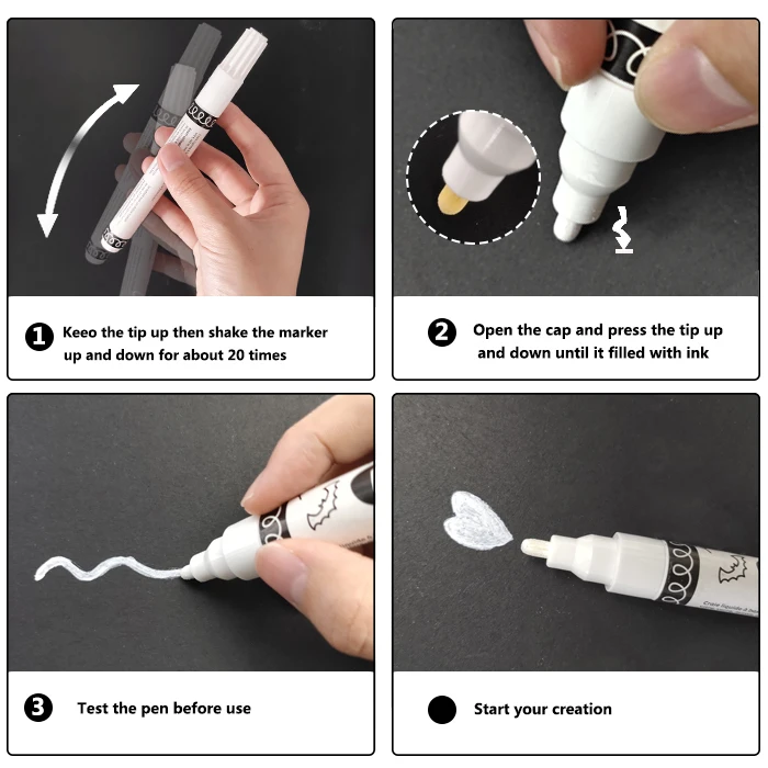 
KHY 9 Colors Reversible Tip Liquid Chalk Marker Pen Set, Water-Based LED Board Chalk Marker 