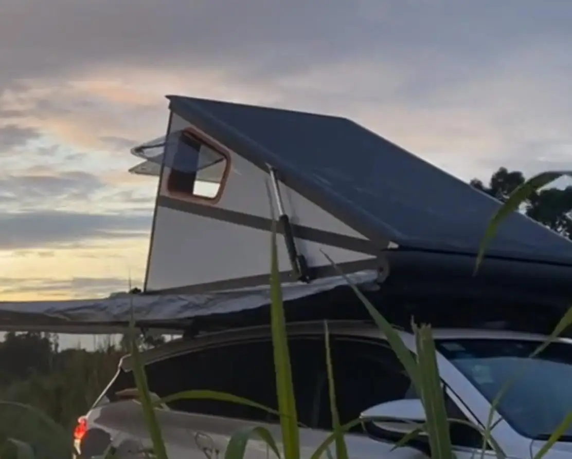 2 person auto folding rooftop tent aluminum roof tent top hard shell outdoor camping roof top hard shell car tent