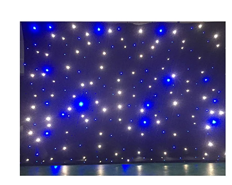 indoor BW/W/RGB fullcolor Flexible foldable led star curtain 4x6m single white DMX function lift light rampled bar disco