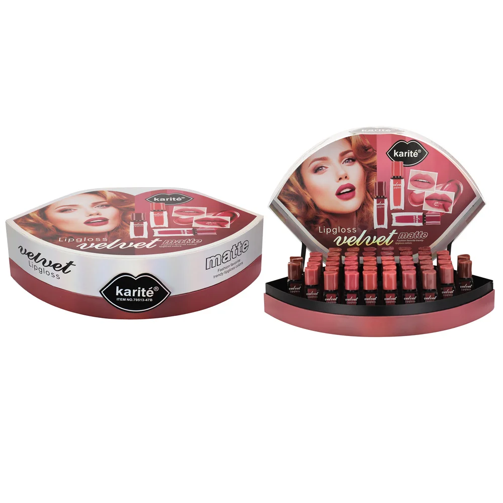 Karite 7ml Velvet Matte Lip Gloss Fashion Cosmetic Makeup Bulk Wholesale Custom Tube Container Logo Private Label Packaging Box