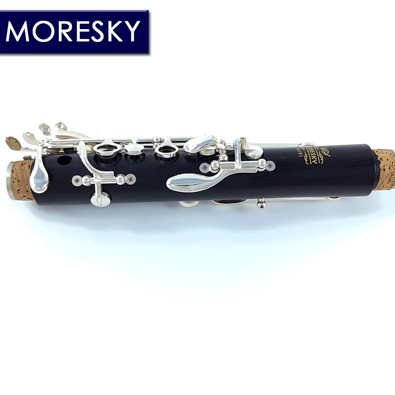MORESKY Clarinet Bb Wood Ebony Silver Plated 18 Keys Grenadilla Sib Klarnet M191