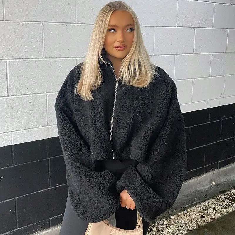 Трендовое теплое зимнее пальто W850, однотонная теплая куртка большого размера с воротником-стойкой, Повседневная Женская куртка из искусственного меха