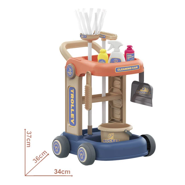 35pcs DIY Cute Sanitary Ware House Keeping Hand Carts Trolleys Role Play Pretend Play Kids Cleaning Toy Set Kitchen toy