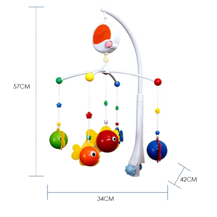 Цветная Пластиковая музыкальная подвесная кровать для рыбы, детская кроватка, игрушки