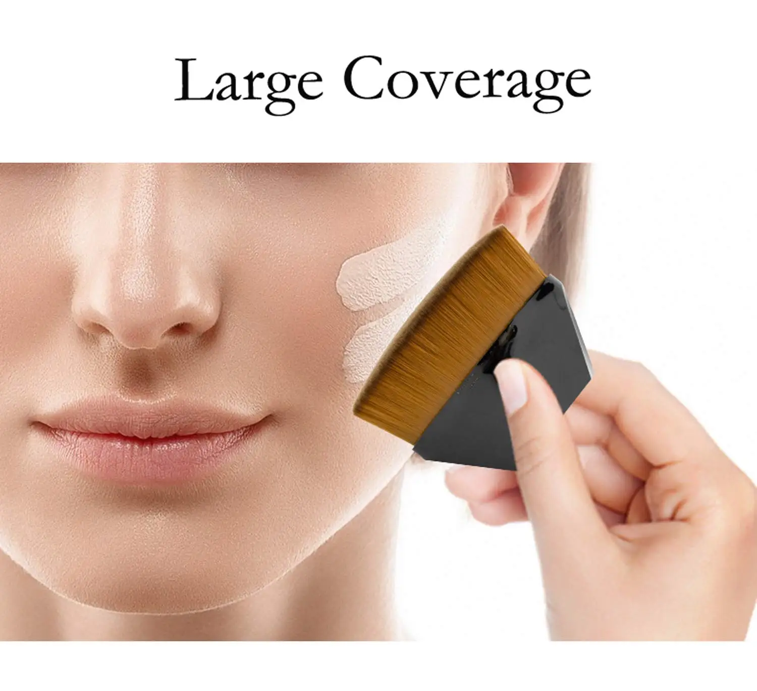 DailyQueen Foundation Makeup Brush - Flat Top Kabuki Brush for Blending Liquid, Cream or Foundation Cosmetics Makeup Brushes