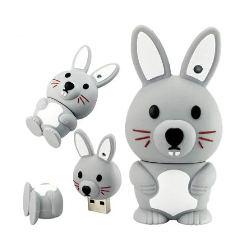 Cartoon Cute Rabbit USB Flash Drive 2.0 1GB 2GB 4GB 8GB PVC Pen Drive 3.0 3D Animal 64GB 32GB 16GB Creative USB Memory Stick