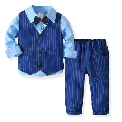 Gentleman Double West Birthday Party Suits Baby Children Kids Suit Baby boy Kids Suit for Boys