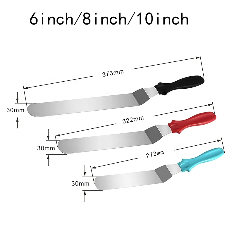 Hot Sale Angled Stainless Steel Cake Icing Spatula With Plastic Handle