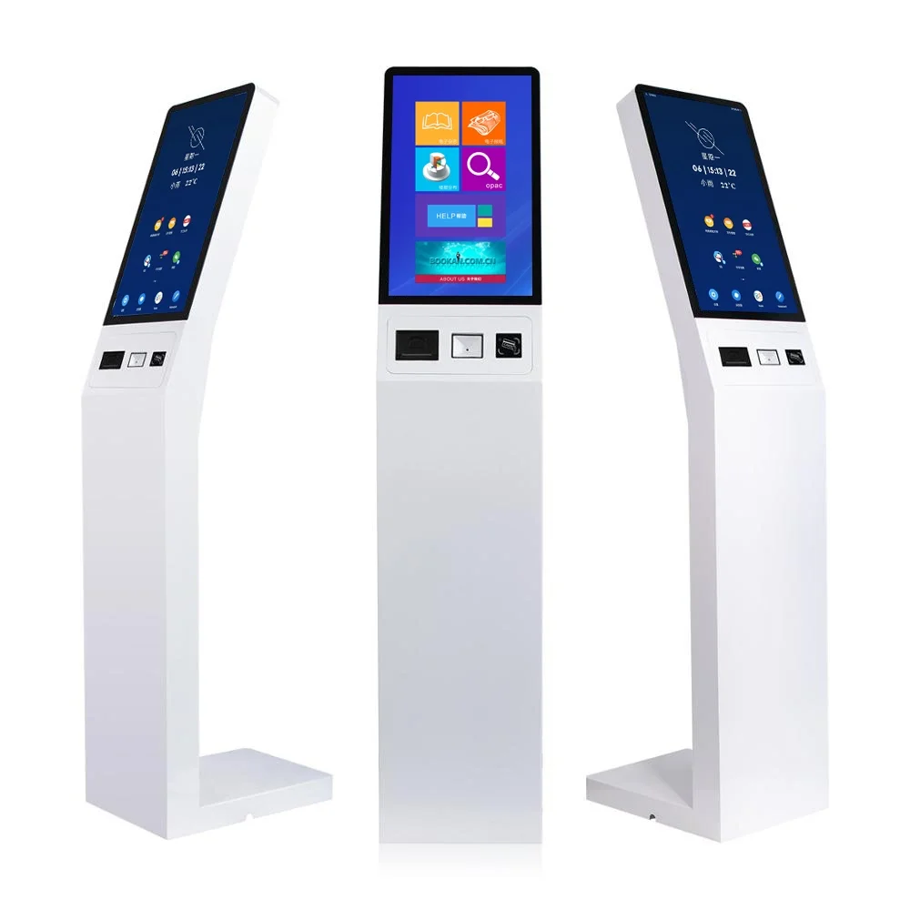 21.5 Inch Self Order Checkout Payment Touch Screen Kiosk Self Pay Machines Barcode Scanner Kiosk For Chain Store Restaurant