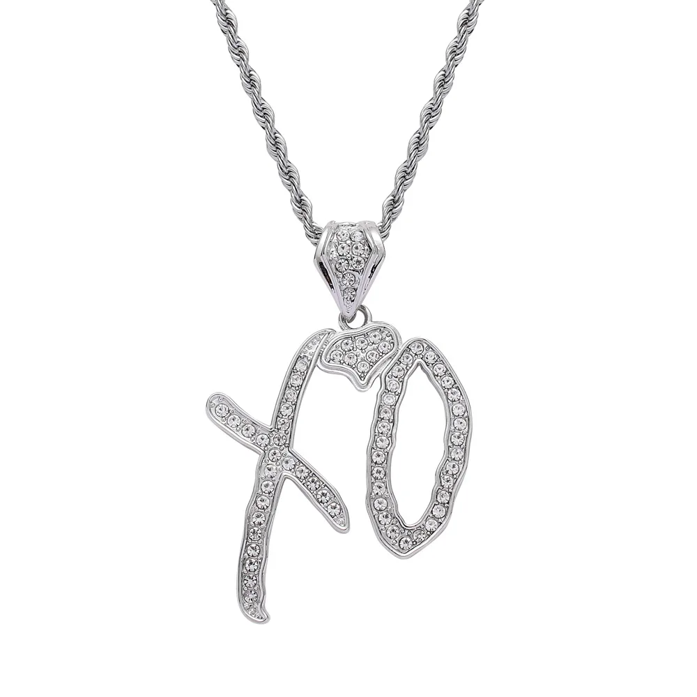 2021 European and American fashion XO letter shape alloy pendant for men and women hip hop party necklace accessories