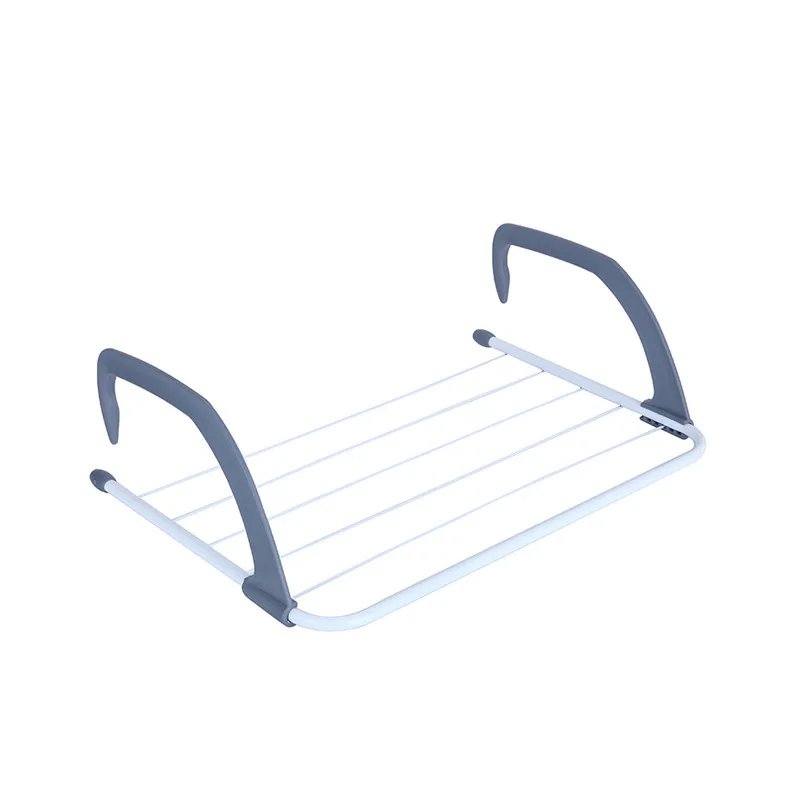 Easy To Fix And Move Folding Clothes Radiator Rack Balcony Airer Balcony Flower Shelf Rack Railing Hanging