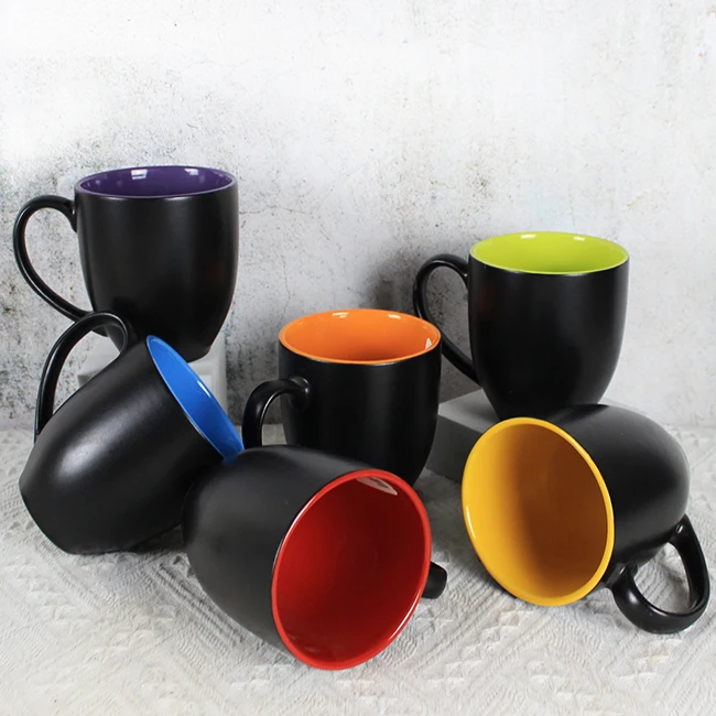 Amazon Product Black Ceramic Coffee Mug Manufacturer With Logo Cup Supplier Custom  Mugs Customizable Wholesale Porcelain Cups
