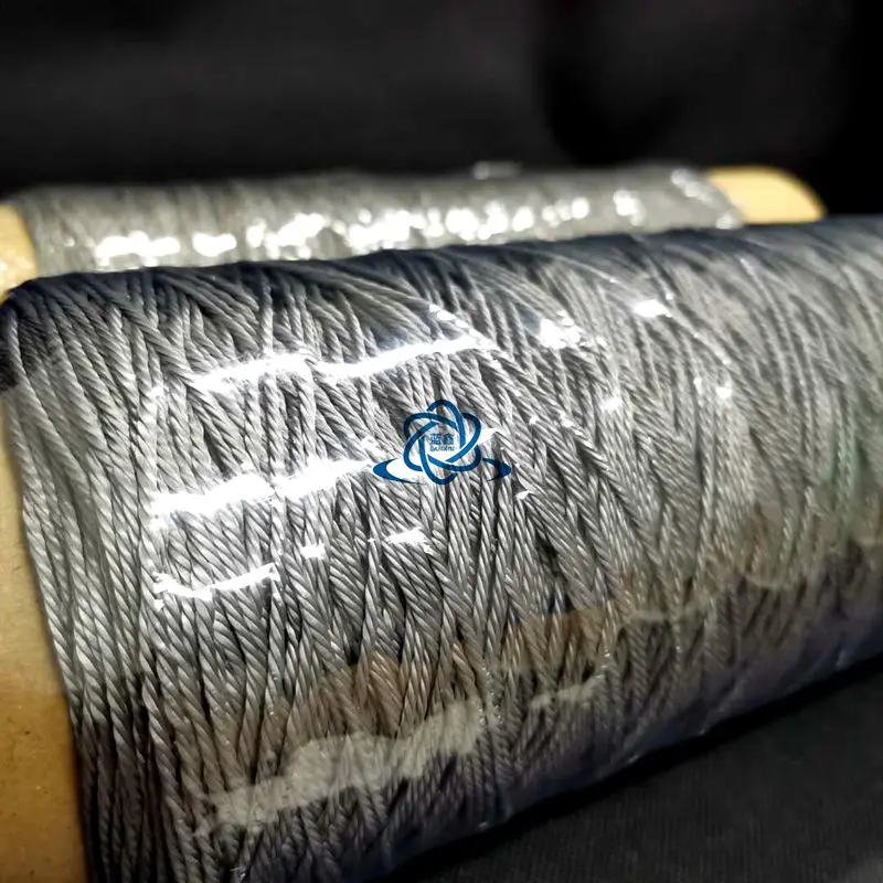 LANXINcustom 1.8Ω 3.5Ω Fire Resistant Of Silver Dress Esd Conductive Sew Thread 316l Conductive Sewing Thread