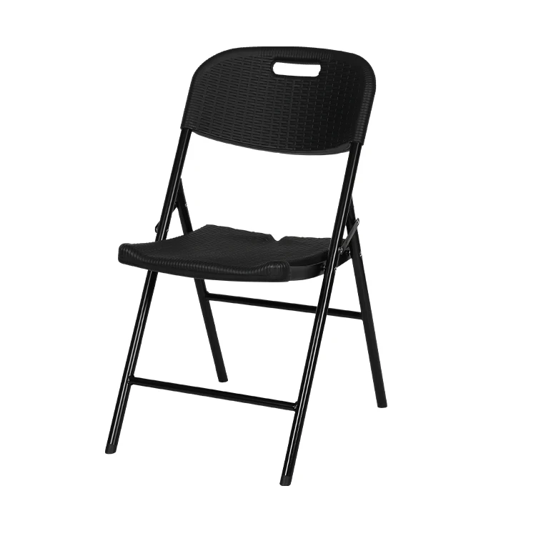 Черный складной стул, Пластиковая регулируемая складная пляжная плетеная Обеденная Мебель для здоровья, стул из ротанга, металлические стулья