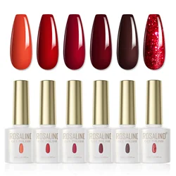 ROSALIND nail product wholesale custom bottles logo red glitter fall winter all color lacquered uv gel varnish nail polish set