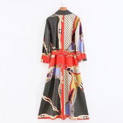 Женское Повседневное платье-рубашка с длинным рукавом и абстрактным принтом