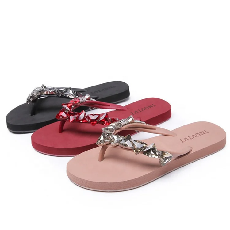 Customized Logo flip flop sandals colored Pvc  strap PE rubber sole flip flops for  ladies