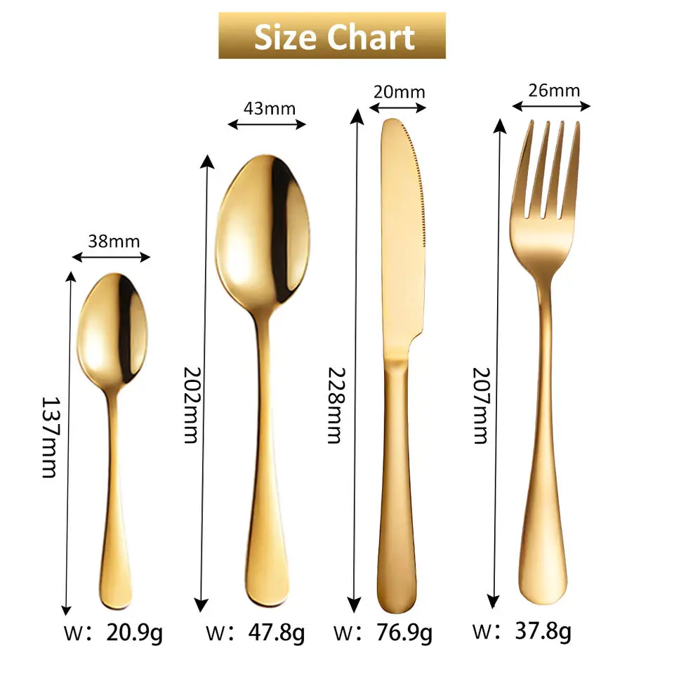 Custom Hotel Wedding Premium Durable Spoon Fork Knife Wooden Gift Box Silverware 48pcs Cutlery Luxury Gold Silver Flatware Set