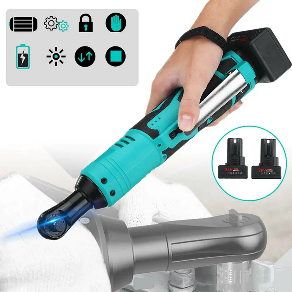 Cordless Electric Ratchet Wrench Portable Multifunctional 3/8 Inch Ratchet Wrench 90 Degree Cordless Power Ratchet Wrench