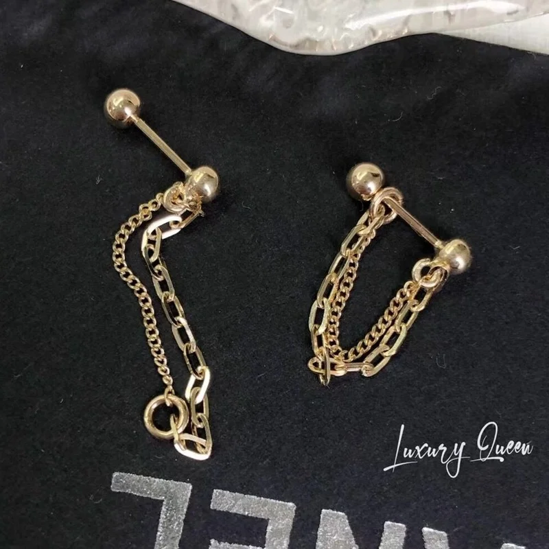 xjy 20g Cz Chain Pendent 10K 14K Solid Gold  Fine Jewelry Rook Conch Tragus Screw Stud Cartilage Earring Helix Piercing