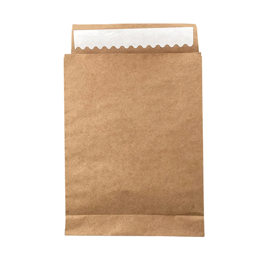 Customized Glue Covinient Close Foldable Brown Kraft Paper Bag for Food Take Way