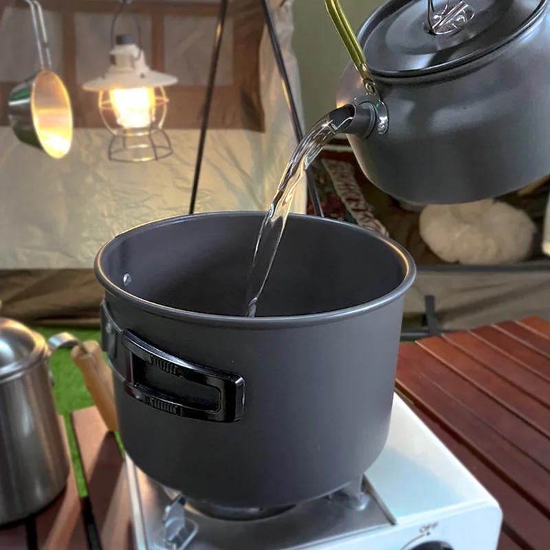Free Custom Logo Ultralight Aluminum Pot Pan Pure Titanium Cook set