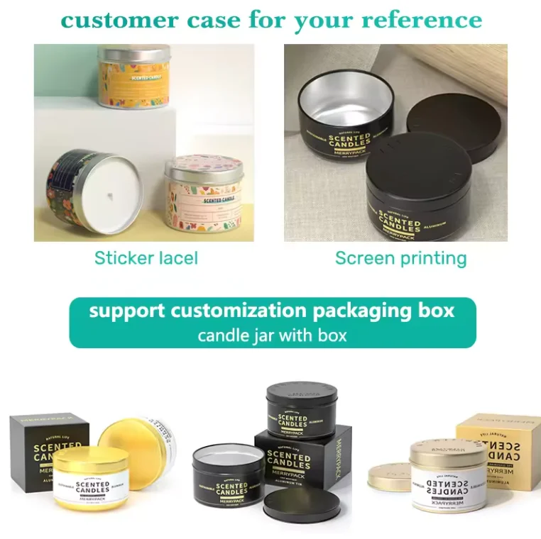 custom candle can ceramic 1.5oz 2oz 3oz 5oz 8oz 10oz 12oz metal aluminum empty candle tins jars with lids