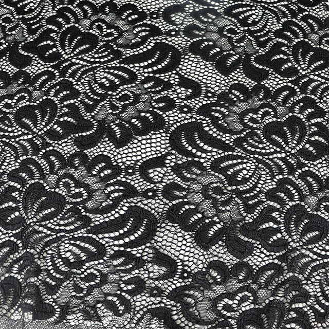 High Quality Embroidery Lace Fabric Nylon Spandex Stretch Chantilly Lace Fabric For Dress