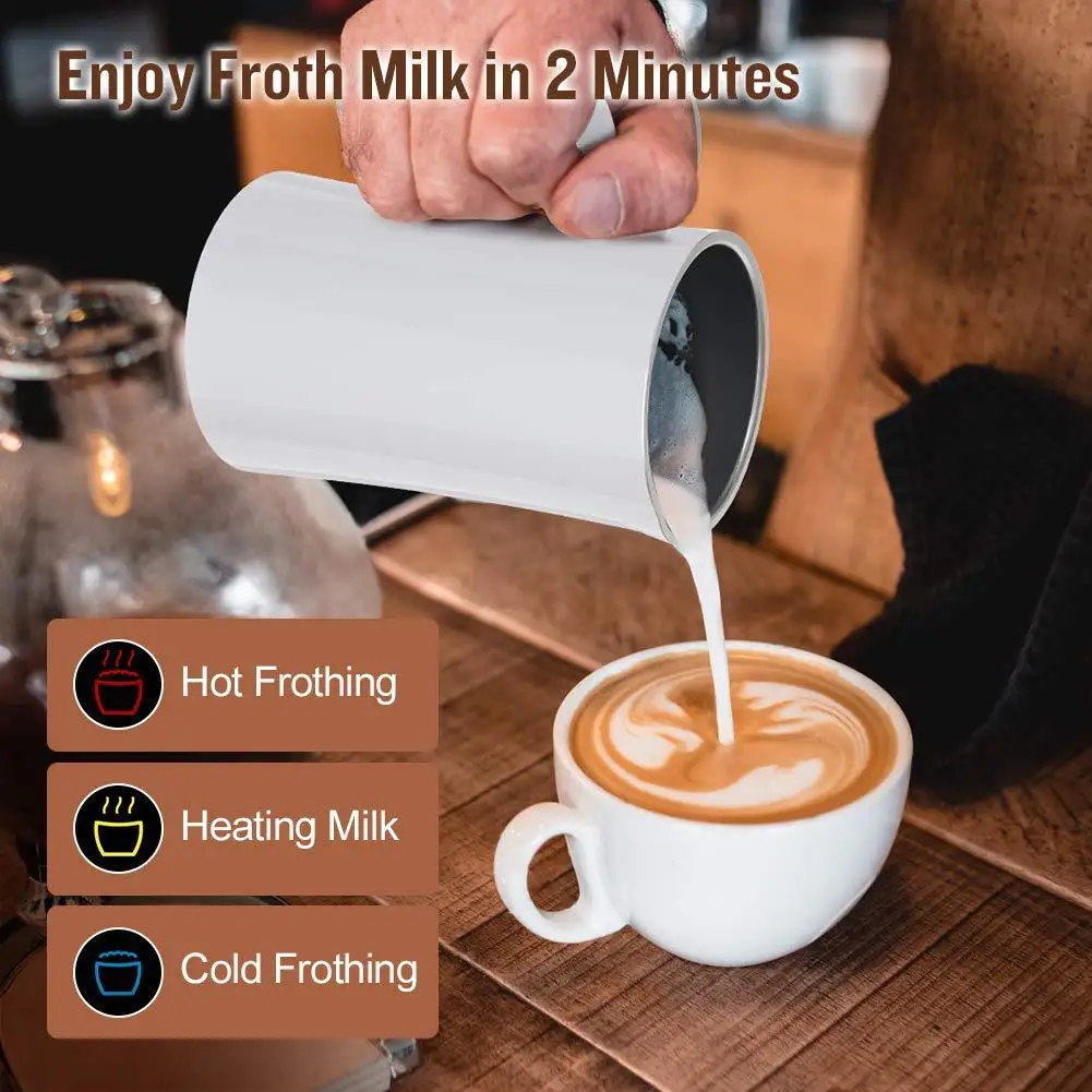 Portable Electric Milk Frother 400W Fast Heating Milk Warmer Automatic Milk Foam Maker For Cappuccino Latte